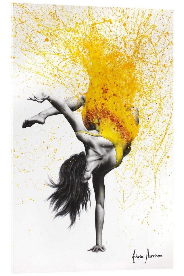 Posterlounge Acrylglasbild Ashvin Harrison, Break Dance im gelben Kleid, Illustration Posterlounge Acrylglasbild Ashvin Harrison, Break Dance im gelben Kleid, Illustration von Posterlounge