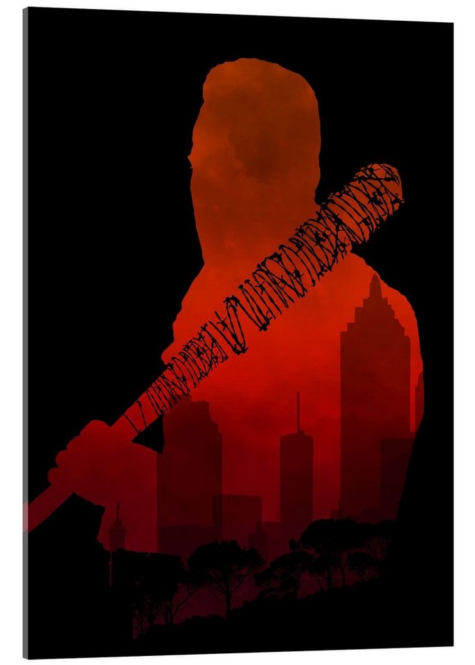 Posterlounge Acrylglasbild HDMI2K, The Walking Dead - Negan and his beautiful Lucille, Illustration von Posterlounge