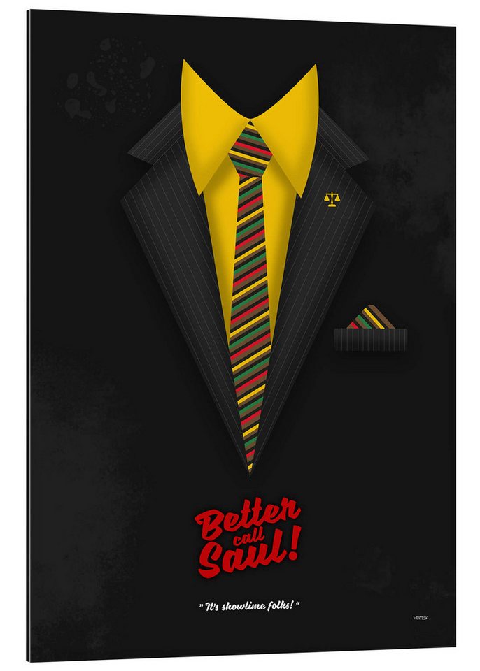 Posterlounge Alu-Dibond-Druck HDMI2K, Better Call Saul - It's Showtime Folks, Illustration von Posterlounge