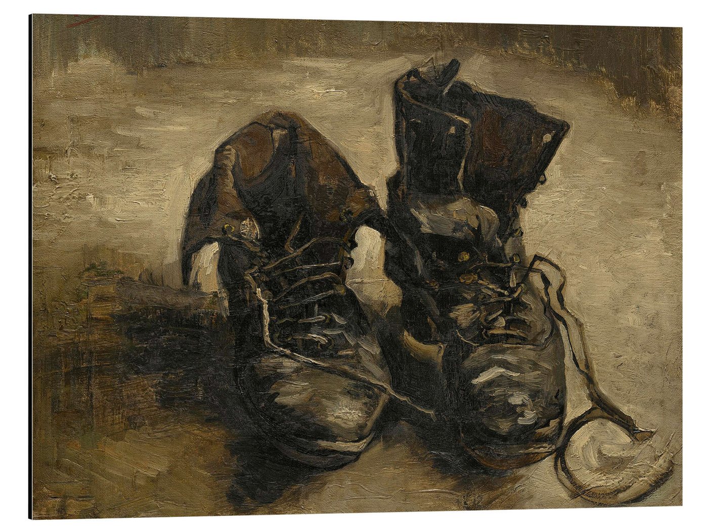 Posterlounge Alu-Dibond-Druck Vincent van Gogh, Schuhe, 1886, Wohnzimmer Malerei von Posterlounge