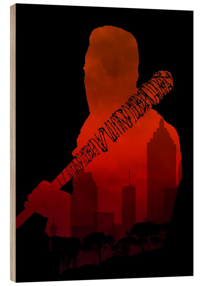 Posterlounge Holzbild HDMI2K, The Walking Dead - Negan and his beautiful Lucille, Illustration Posterlounge Holzbild HDMI2K, The Walking Dead - Negan and his beautiful Lucille, Illustration von Posterlounge