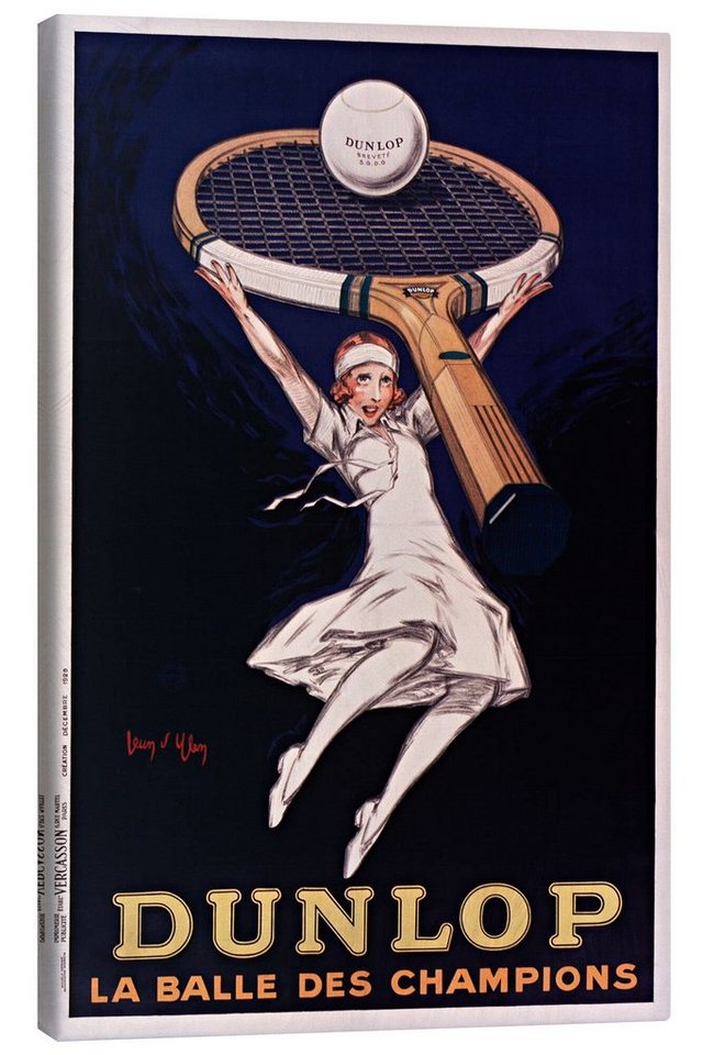 Posterlounge Leinwandbild Jean D'Ylen, Dunlop, La Balle des Champions, Malerei von Posterlounge