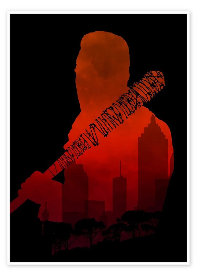 Posterlounge Poster HDMI2K, The Walking Dead - Negan and his beautiful Lucille, Grafikdesign von Posterlounge
