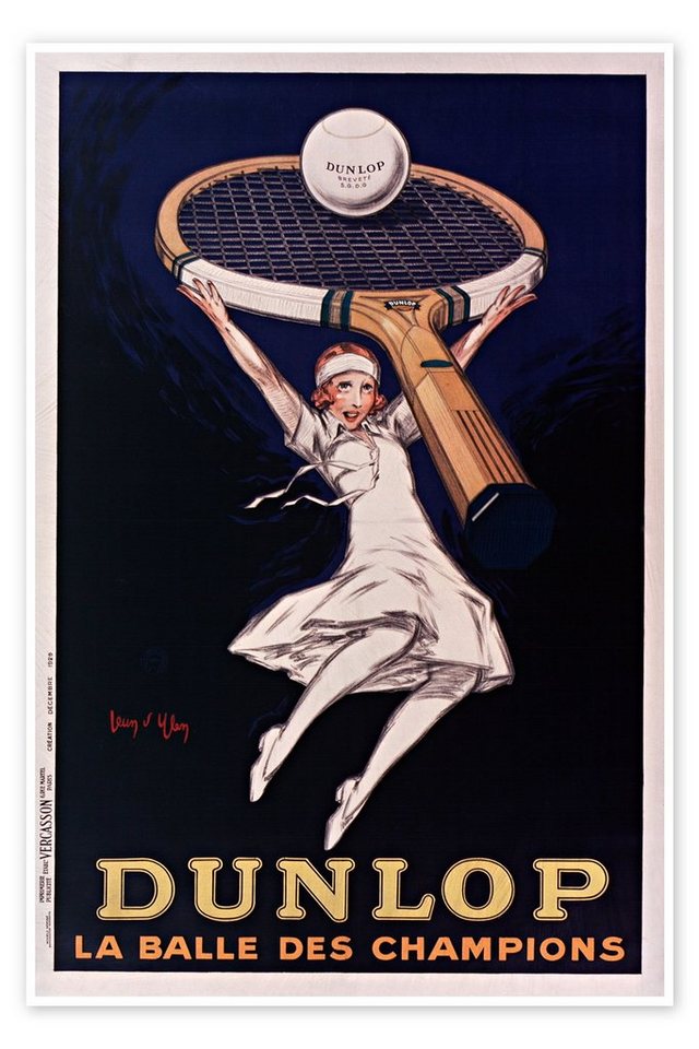 Posterlounge Poster Jean D'Ylen, Dunlop, La Balle des Champions, Malerei von Posterlounge