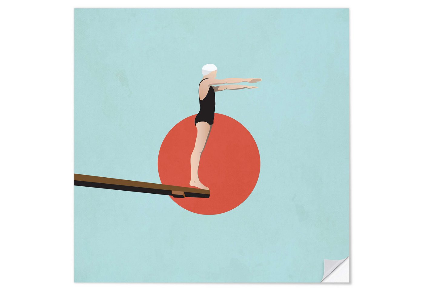 Posterlounge Wandfolie Layla Oz, Sprungbrett, Badezimmer Maritim Illustration Posterlounge Wandfolie Layla Oz, Sprungbrett, Badezimmer Maritim Illustration von Posterlounge