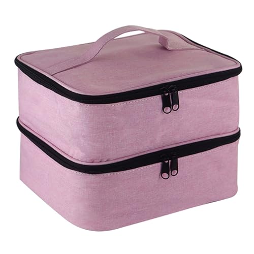 Nagellack-Organizer-Tasche, doppellagige Reisetasche, Aufbewahrungstaschen, Nagellack-Tragetasche, Behälter mit weichen Trennwänden, Nagel-Organizer, Aufbewahrungstasche für Kosmetik-Nagellack von Poupangke