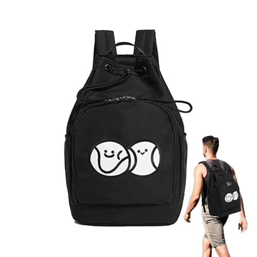 Poupangke Badminton-Rucksack, Tennis-Rucksack für Damen,Tennis-Büchertaschen-Rucksack - Taschen mit großer Kapazität, multifunktionale, verstellbare Doppel-Schultergurte für 2–3 Badmintonschläger von Poupangke