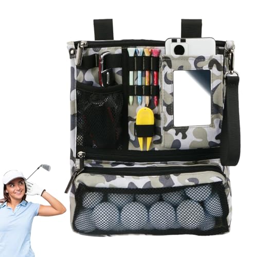 Poupangke Golf-Wertsachenbeutel,Golfbeutel-Tasche - Golf Pouch Organizer-Tasche,Wertsachenhalter mit Reißverschluss, Faltbare, langlebige und multifunktionale Golftasche für Schlüssel, Handy, von Poupangke