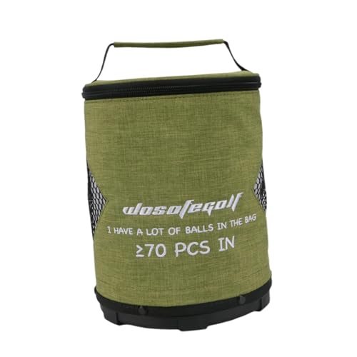 Golftasche – große Kapazität Golfball-Zylindertasche mit Reißverschluss – leichter Golfsack, multifunktional, tragbar, leicht zugängliche Aufbewahrungstaschen für sicheren Transport von Povanjer
