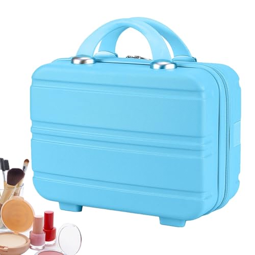 Povanjer Reise-Make-up-Gepäckkoffer, Reisegepäck-Tragekoffer, 14-Zoll-Koffer mit großem Fassungsvermögen, kleines Gepäck für die Reise, Damen-Organisationsbox, tragbar, zur Kosmetikaufbewahrung für von Povanjer