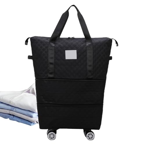 Zusammenklappbare Reisetasche, erweiterbar, Handgepäck-Reisetasche mit Rollen | Carry On Duffel Bag Reisetasche mit Rollen,Reisekoffer mit großem Fassungsvermögen für Eltern, Geschäftsreisen, von Povanjer