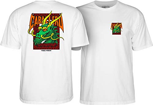 Powell Peralta Cab Street Dragon T-Shirt, Weiß, Größe S von Powell Peralta