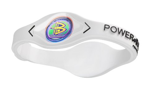 PowerBalance Silicone Wristband Power Balance Armband White-Black L von Power Balance