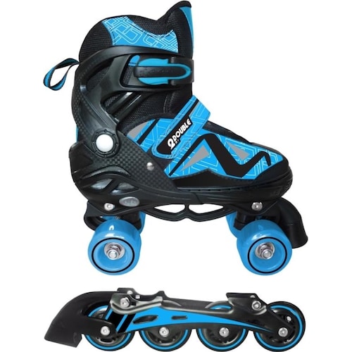 Power Play, Rollschuhe, Double 2-in-1 Rollschuhe, Blau GRÖSSE 39 - 42 (39), Blau von Power Play