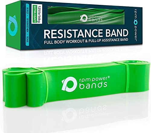 PowerBands Resistance Bänder - Professionelle Fitnessbänder für Krafttraining, Beweglichkeit, Dehnen, Yoga und Mehr (50-125 lbs / 56 kg) (PowerBands Extra Heavy) von RPM Power