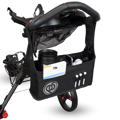 Universal Golf Push Trolley Organizer Tasche, Easy Access Holder für Zubehör, Entfernungsmesser, Getränk und mehr Kompatibel mit Motocaddy, Powakaddy, Clicgear, Cube, Masters, Big Max und vielen mehr Universal Golf Push Trolley Organizer Tasche, Easy Access Holder für Zubehör, Entfernungsmesser, Getränk und mehr Kompatibel mit Motocaddy, Powakaddy, Clicgear, Cube, Masters, Big Max und vielen mehr von Powerbug