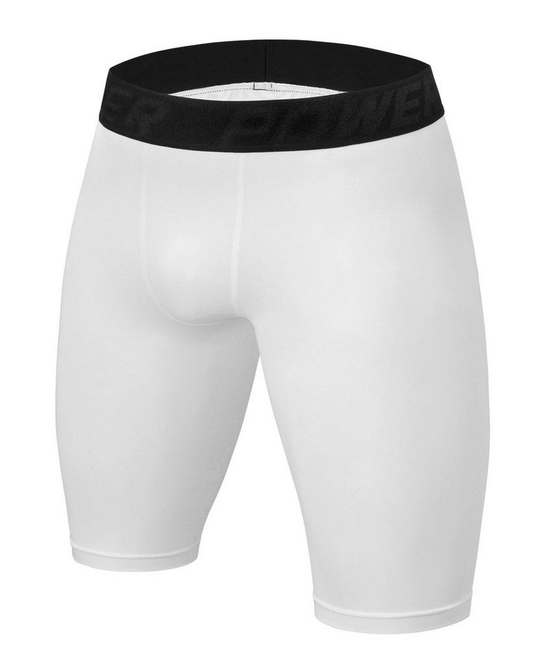 POWERLAYER Funktionsshorts PowerLayer Herren Kompressionsshorts - Weiße Kurz Hose Laufunterwäsche (1-tlg) von Powerlayer