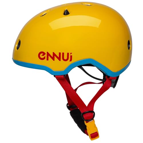 Ennui Erwachsene Helm Elite Yellow (inkl. herausnehmbarem Visor), für Inline, Skateboard, Fahrrad, Scooter von Ennui