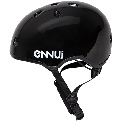 Ennui Erwachsene Helm Elite Black (inkl. herausnehmbarem Visor), für Inline, Skateboard, Fahrrad, Scooter von Ennui