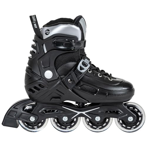 Powerslide Kinder Inline Skate Khaan Junior NXT Black, größenverstellbar, für Fitness, Urban, Hockey, für Mädchen und Jungen von Powerslide