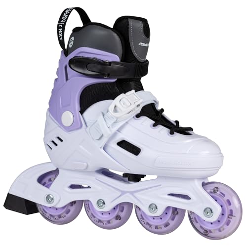 Powerslide Kinder Inline Skate Khaan Junior NXT White, größenverstellbar, für Fitness, Urban, Hockey, für Mädchen von Powerslide