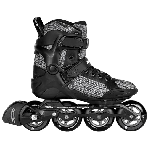 Powerslide Inline Skates Phuzion Radon Black White 80, Unisex für Herren und Damen in Schwarz/Grau, 80mm/85A Rollen, ABEC 5 Pro Kugellager, Art. nr.: 901975 von Powerslide