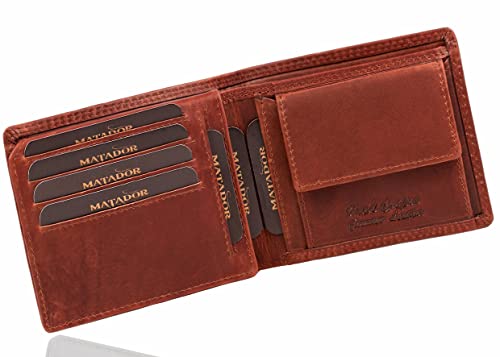 MATADOR Herren Geldbörse Portemonnaie Leder Viele Fächer Querformat | Männer Geldbeutel Herren Leder mit RFID Schutz | Echtleder Brieftasche Portmonee Viele Karten Fächer | Cardholder Vintage Braun MATADOR Herren Geldbörse Portemonnaie Leder Viele Fächer Querformat | Männer Geldbeutel Herren Leder mit RFID Schutz | Echtleder Brieftasche Portmonee Viele Karten Fächer | Cardholder Vintage Braun von MATADOR