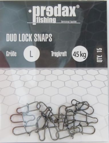 Predax Duo Lock Snap - 15 Snaps, Größe/Tragkraft:Gr. L / 45kg von Predax