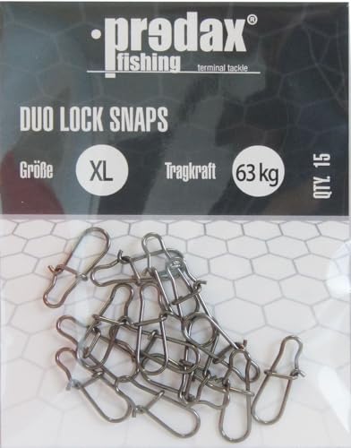 Predax Duo Lock Snap - 15 Snaps, Größe/Tragkraft:Gr. XL / 63kg von Predax