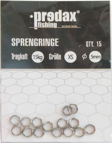 Predax Sprengringe, Größe/Tragkraft/Durchmesser/Inhalt:Gr. XS/15kg/5mm/15 Stück Predax Sprengringe, Größe/Tragkraft/Durchmesser/Inhalt:Gr. XS/15kg/5mm/15 Stück von Predax