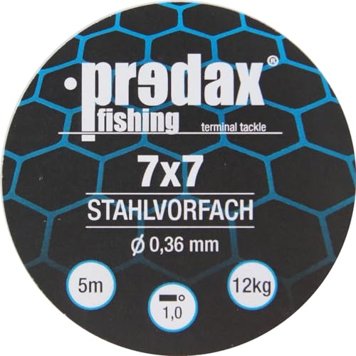 Predax Stahlvorfach 7x7 braun 5m Spule, Durchmesser/Tragkraft:0.36mm / 12kg Tragkraft von Predax