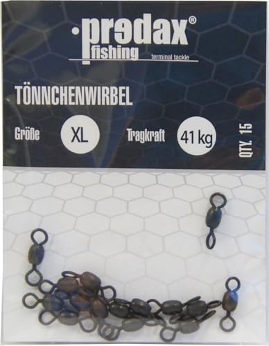 Predax Tönnchenwirbel schwarz - 15 Wirbel, Größe/Tragkraft:Gr. XL / 41kg von Predax