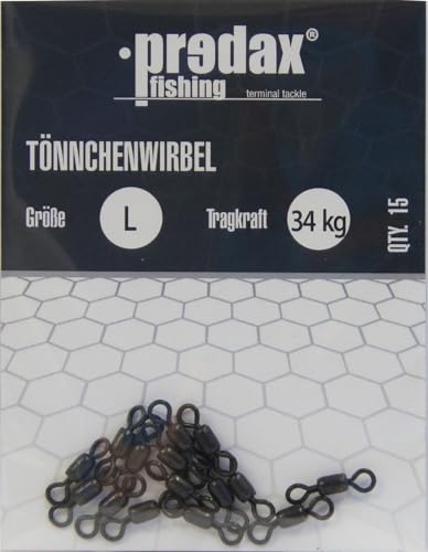 Predax Tönnchenwirbel schwarz - 15 Wirbel, Größe/Tragkraft:Gr. L / 34kg Predax Tönnchenwirbel schwarz - 15 Wirbel, Größe/Tragkraft:Gr. L / 34kg von Predax