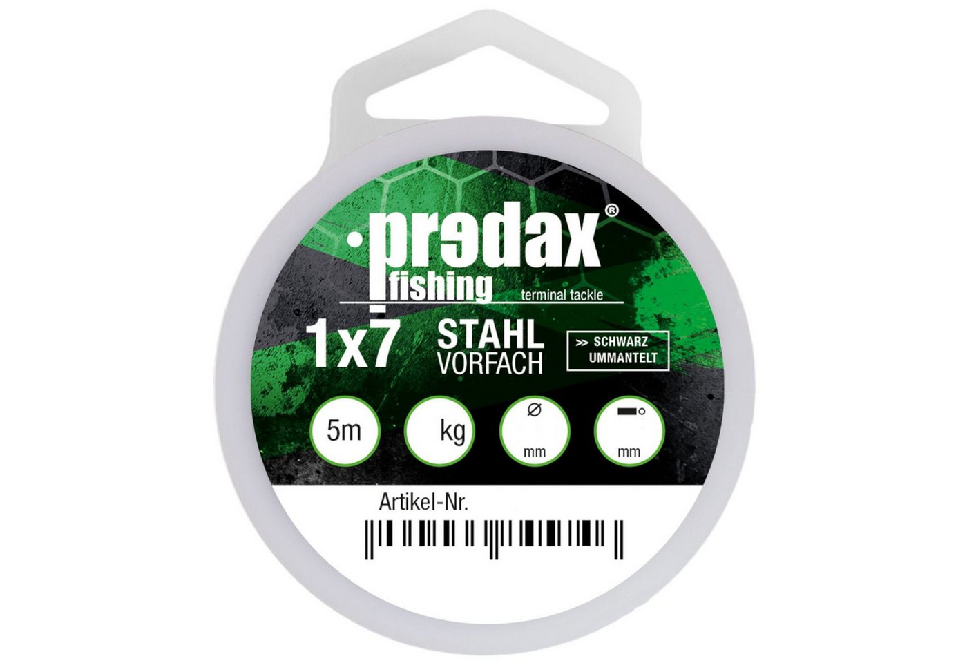 Predax Vorfachschnur Predax Stahlvorfach für Stinger 1x7 schwarz - 5m Vorfachschnur, 0.81 mm Fadendurchmesser, (5-St) von Predax