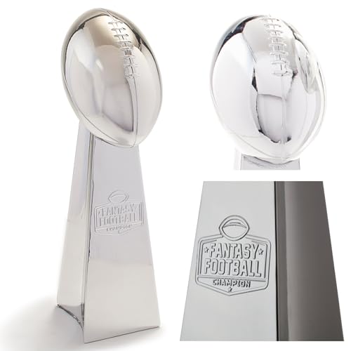 25,4 cm reflektierender Fantasy-Fußball-Trophäe, Chrom, Nachbildung, Fantasy-Fußball-Trophäe, erster Platz für Fantasy-Fußball, 25,4 cm hoch von Premier Fantasy Trophies