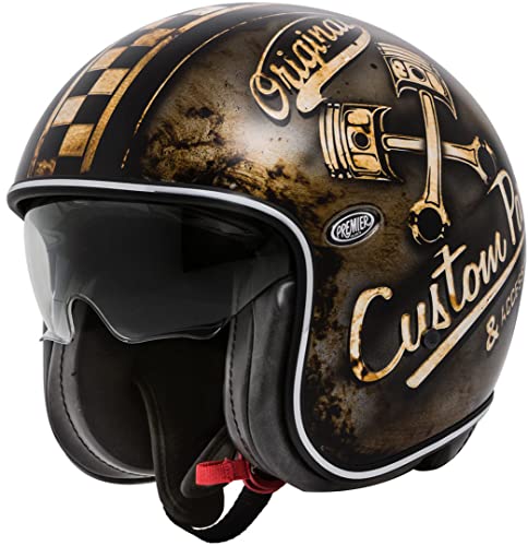 PREMIER Helm Vintage OP 9 BM,BRAUN / OCHER / SCHWARZ,L von Premier