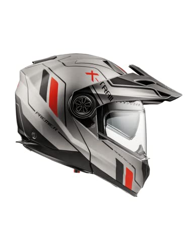 Premier Helm Xtrail,Hellgrau, Schwarz Und Rot,XXL,Unisex von Premier