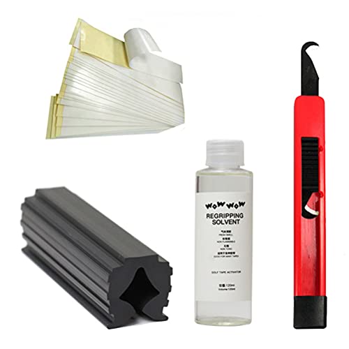 Grip Kits, Regripping Kit mit 15 Bändern und Schraubstock Clamp Hook Blade Solvent Perfect for Driver, Wedges, Iron Putter Shaft Repair Grip Kits, Regripping Kit mit 15 Bändern und Schraubstock Clamp Hook Blade Solvent Perfect for Driver, Wedges, Iron Putter Shaft Repair von Prevessel