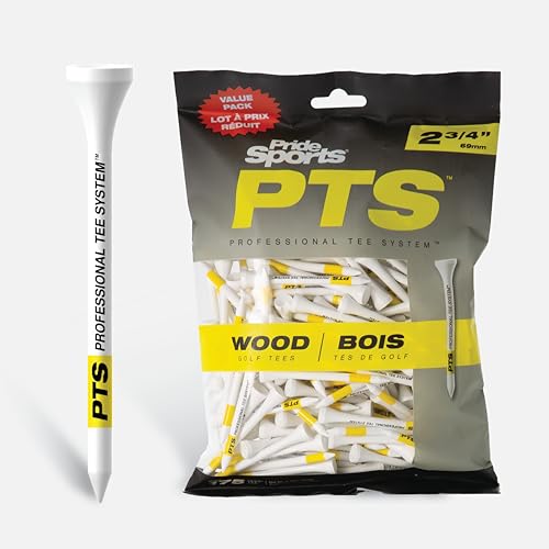PTS Golf-Tees aus Holz (2 3/4 Zoll), Beutel mit 175 Tees PTS Golf-Tees aus Holz (2 3/4 Zoll), Beutel mit 175 Tees von Pride Sports