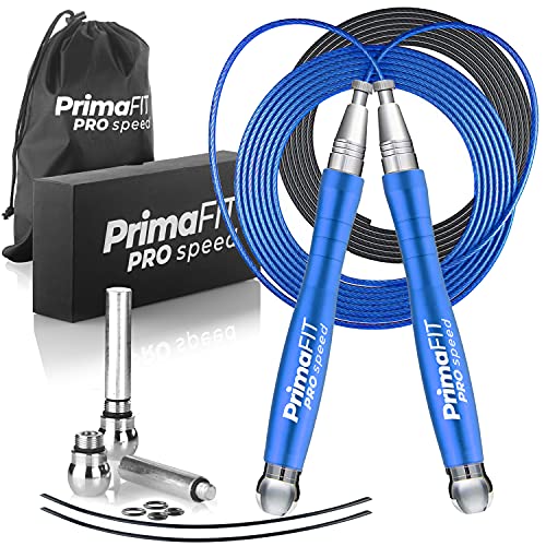 PrimaFIT Springseil Erwachsene Fitness Pro Speed Jump Rope 3m Seilspringen Verstellbar Mit Gewichten, 2 Kugellager & Anti-Rutsch Griffe, Profi Skipping Für Boxen, MMA, Crossfit, Extra Stahlseil,Tasche PrimaFIT Springseil Erwachsene Fitness Pro Speed Jump Rope 3m Seilspringen Verstellbar Mit Gewichten, 2 Kugellager & Anti-Rutsch Griffe, Profi Skipping Für Boxen, MMA, Crossfit, Extra Stahlseil,Tasche von PrimaFit
