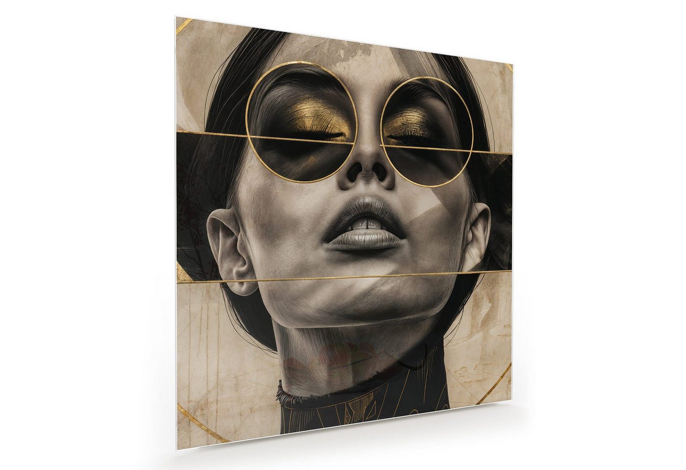 Primedeco Glasbild Wandbild Quadratisch Abstrakte Sonnenbrille mit Aufhängung, Porträts & Menschen (21 verschiedene Größen, 1 St), Elegante & Sichere Aufhängung Primedeco Glasbild Wandbild Quadratisch Abstrakte Sonnenbrille mit Aufhängung, Porträts & Menschen (21 verschiedene Größen, 1 St), Elegante & Sichere Aufhängung von Primedeco