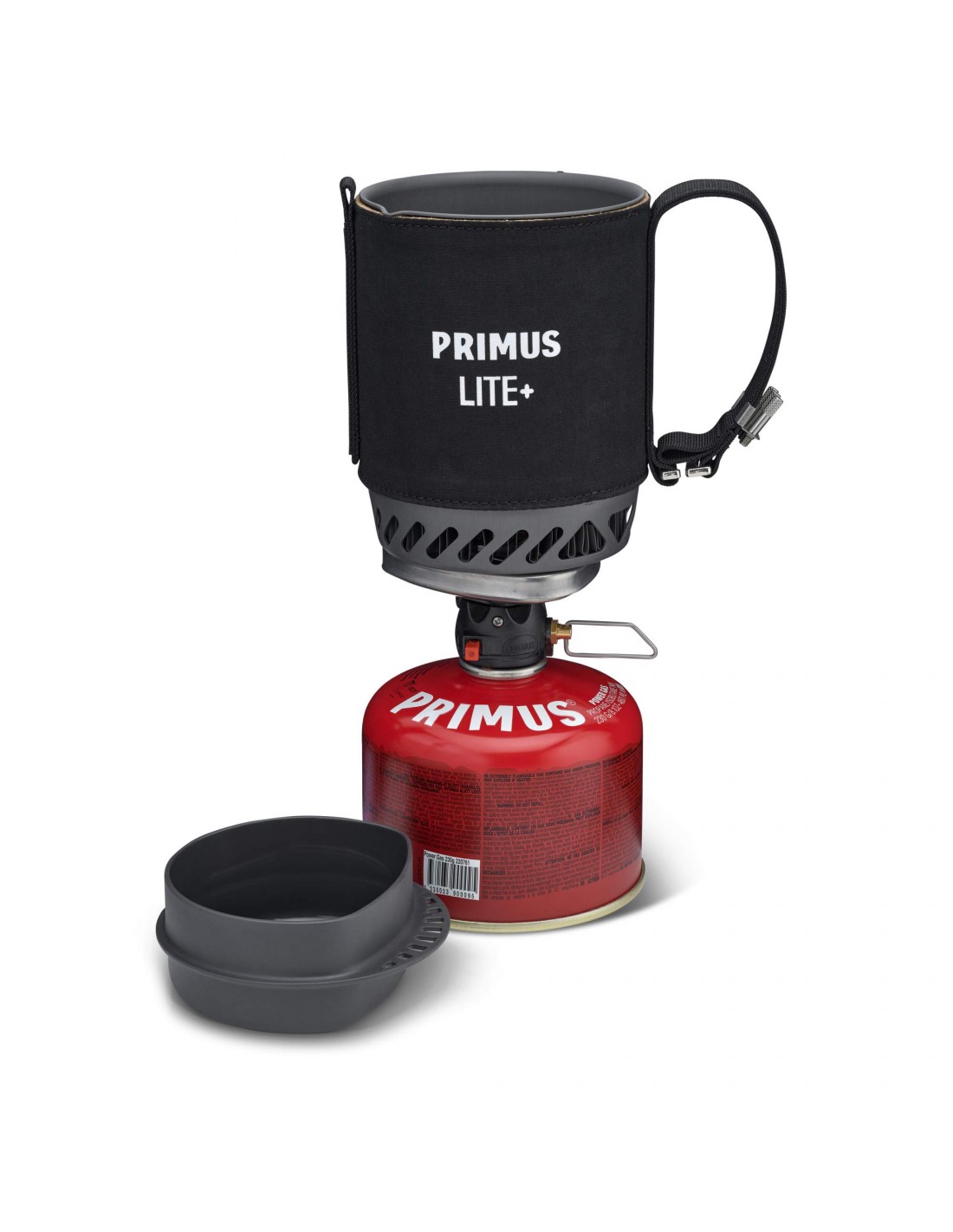 Primus Lite Plus Stove System Black Kocher Konstruktion - Kartusche darunter, Kocher Brennstoff - Butan / Propan, Kocher Variante - Einflammenkocher, von Primus