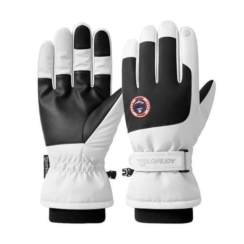 Winterhandschuhe Herren Damen, Thermo Fahrradhandschuhe, wasserdichte Warme Touchscreen WinterHandschuhe, Winter Handschuhe Damen, Sporthandschuhe für Snowboard Ski Outdoor Laufen Wandern (Weiß) Winterhandschuhe Herren Damen, Thermo Fahrradhandschuhe, wasserdichte Warme Touchscreen WinterHandschuhe, Winter Handschuhe Damen, Sporthandschuhe für Snowboard Ski Outdoor Laufen Wandern (Weiß) von Prismoria