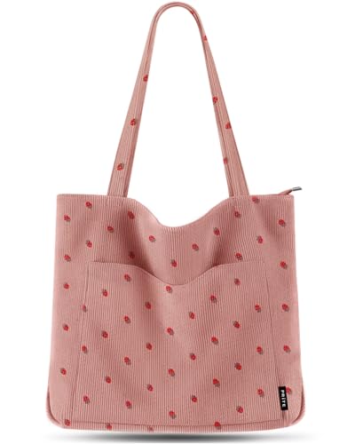 Prite Handtasche Damen Tote Bag Shopper Groß Umhängetasche Cord Beuteltasche Stofftasche für College Schule Arbeit Reisen Einkaufen Prite Handtasche Damen Tote Bag Shopper Groß Umhängetasche Cord Beuteltasche Stofftasche für College Schule Arbeit Reisen Einkaufen von Prite