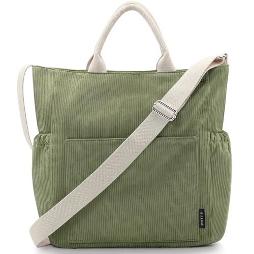 Prite Shopper Tasche Damen Groß Cordtaschen Tote Bag Cord Beuteltasche Stofftasche mit Verstellbarem Schultergurt für Arbeit Reisen Einkaufen Schule College Prite Shopper Tasche Damen Groß Cordtaschen Tote Bag Cord Beuteltasche Stofftasche mit Verstellbarem Schultergurt für Arbeit Reisen Einkaufen Schule College von Prite