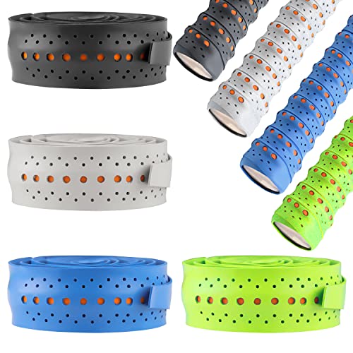 Prmape 4 Stück Griffband Tennisschläger, Badminton Griffband Selbstklebend, Tennis Griffband Overgrip, Squash Schläger Band für Squash Tennis Badminton Prmape 4 Stück Griffband Tennisschläger, Badminton Griffband Selbstklebend, Tennis Griffband Overgrip, Squash Schläger Band für Squash Tennis Badminton von Prmape