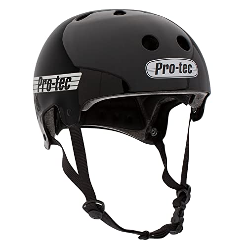 Pro-Tec Unisex-Erwachsene Old School Cert Skateboard-Helm, Schwarz (Gloss Black), L von Pro-Tec