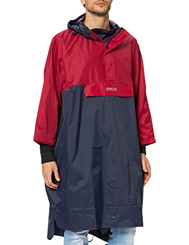 PRO-X Elements Unisex Davos Poncho, Marine/Rot, M-L EU von PRO-X elements