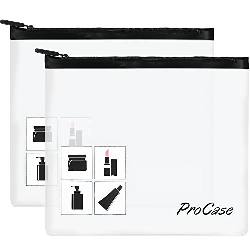ProCase 2 Pack Kulturbeutel Flugzeug Beutel Tasche Transparent für Handgepäck im Flugzeug, Aufbewahrungstasche Beutel für Kosmetik, Kosmetiktasche Reisetasche für Flüssigkeiten im Koffer von ProCase