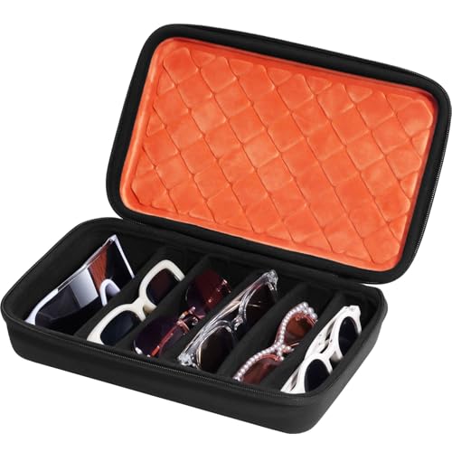 ProCase 7 Slots Brillenetui Brillenaufbewahrung für mehrere Brillen Sonnenbrillen Halter Sunglasses Organizer für bis zu 7 Brillen Brillenhalter Brillen Tragetasche für Männer Frauen -Orangeschwarz ProCase 7 Slots Brillenetui Brillenaufbewahrung für mehrere Brillen Sonnenbrillen Halter Sunglasses Organizer für bis zu 7 Brillen Brillenhalter Brillen Tragetasche für Männer Frauen -Orangeschwarz von ProCase